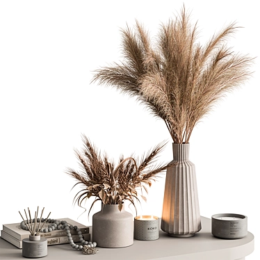  Rustic Plant and Vase Décor 3D model image 1 