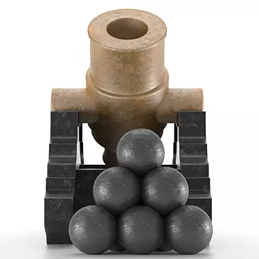 Bronze Medieval 2-Pound Mortar 3D model image 1 