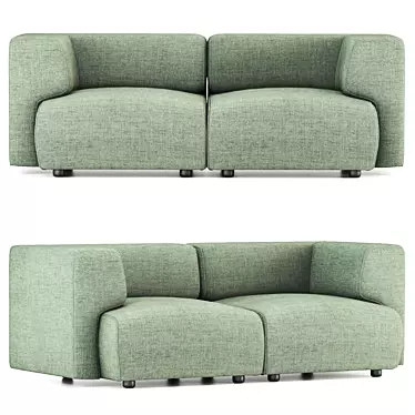 Compact Modern DUO MINI Sofa 3D model image 1 