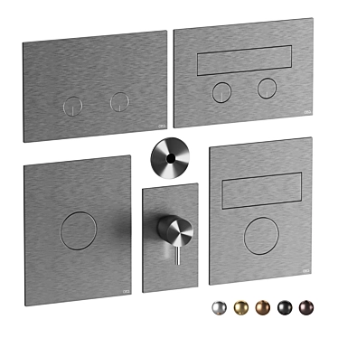 Modern Flush Buttons Set 04 3D model image 1 