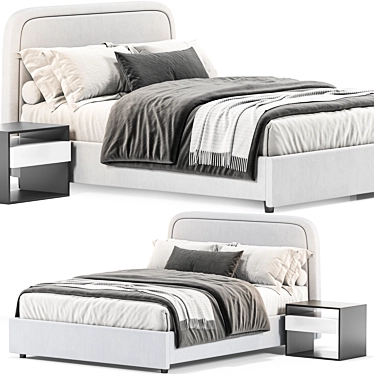 West Elm Queen Bed 3D 3D model image 1 