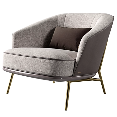 Luxury Bluemine Armchair: Elegant Comfort 3D model image 1 
