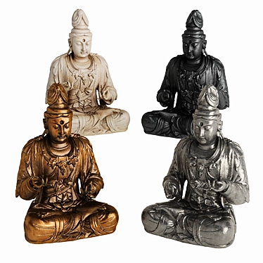 Buddha Metal Plaster Sculpture 3D model image 1 