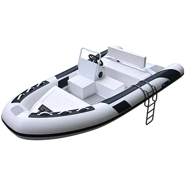 Rib Boat 3D Model  White/Beige/Dark Blue 3D model image 1 