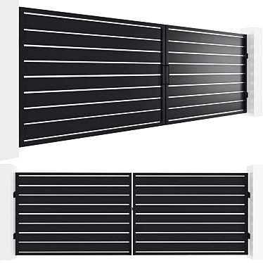 Modern Mild Steel Exterior Gate 3D model image 1 