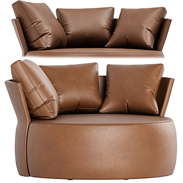 Luxury Leather Love Armchair - Large 3D model image 1 