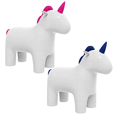 Sweet Unicorn Pouf Blue/Pink 3D model image 1 