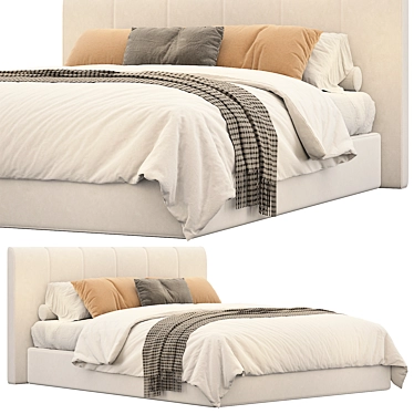 Minimalist Bed Frame Set 3D model image 1 