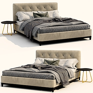 Luxury Minotti Andersen Quilt Bed 3D model image 1 