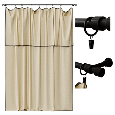 Clip Curtains: 180 x 24 x 260cm 3D model image 1 