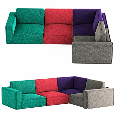 Eten Vertical Mix Modular Sofa 3D model image 1 