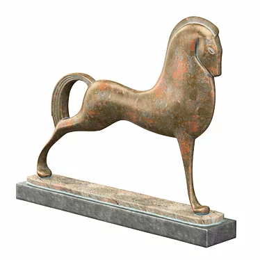 Etruscan Copper Horse Sculpture 3D model image 1 