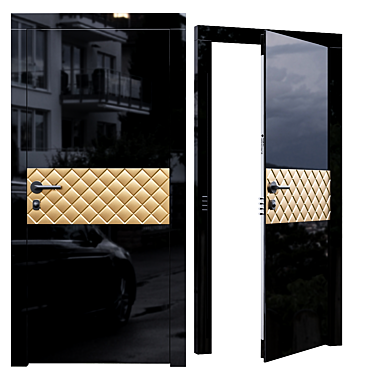 Designer Glass Brass Door: 1100.75mm 3D model image 1 