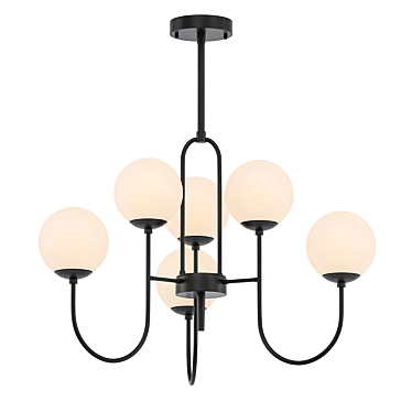 Modern Black Chandelier Pendulum Light 3D model image 1 