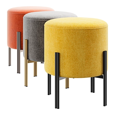 Bontempi Casa Ottoman, Round Pouf 3D model image 1 