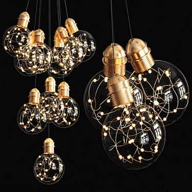 Mersey Metal Glass Bulb Lamp 3D model image 1 