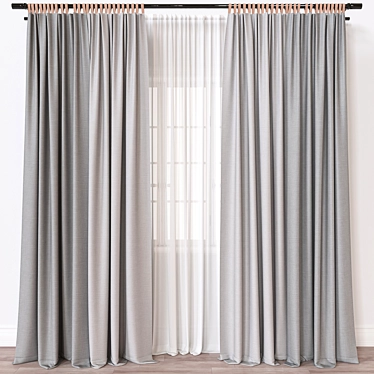  Multi-Format 3D Curtain Model 3D model image 1 