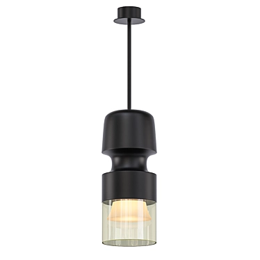 Handcrafted Glass Pendant Light 3D model image 1 