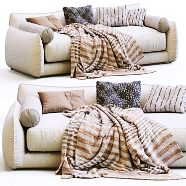 Slender Modern James Sofa Model 3D model image 1 