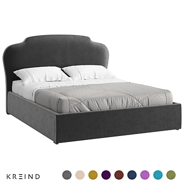 Vary Bed K03-B12: Microvelvet Material 3D model image 1 