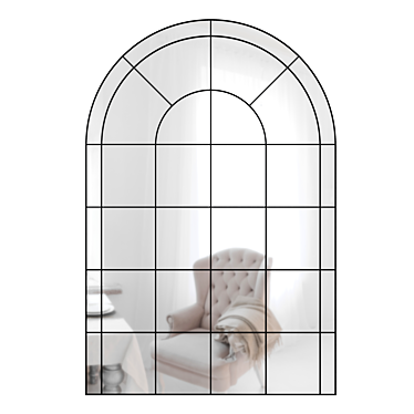 French Eclectic Arched Mirror 3D model image 1 