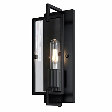 Sleek Dimmable Black Sconce Fixture 3D model image 1 