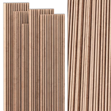 Sleek Panel Rail Texture Set 3D model image 1 