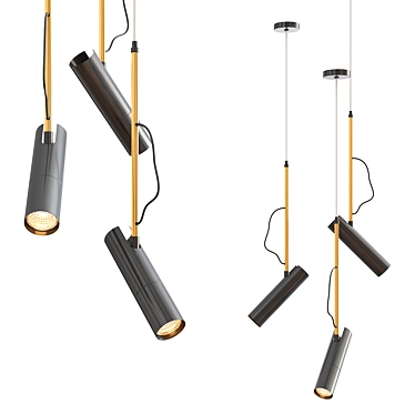  Sleek Tube Pendant Light 3D model image 1 