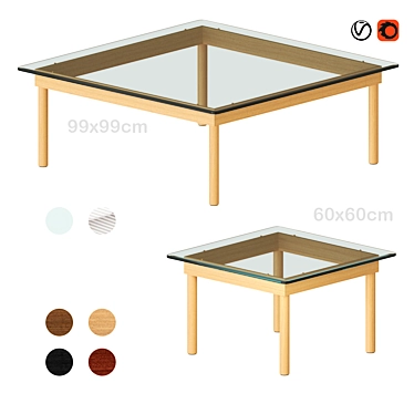 Minimalist Square Kofi Coffee Table 3D model image 1 