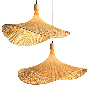 Bamboo Rattan Pendant Light 3D model image 1 