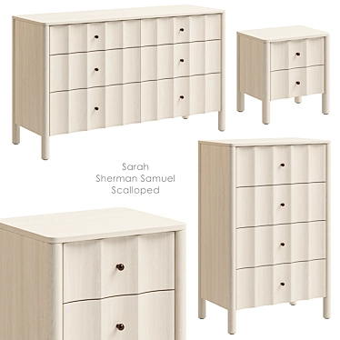 Sarah Sherman Samuel Scalloped Furniture 3D model image 1 