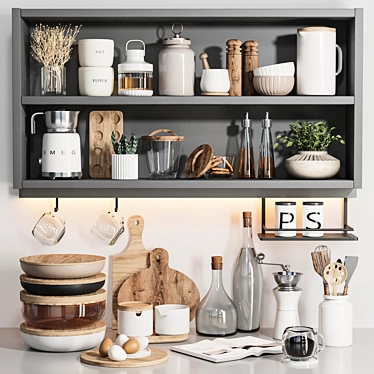 High-Quality Kitchen Accessories Set 3D model image 1 