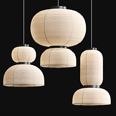 Artful Formakami Paper Pendant Lights 3D model image 1 