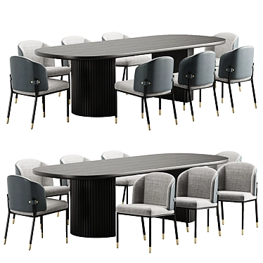 Modern Dining Set 3D Model 3D model image 1 