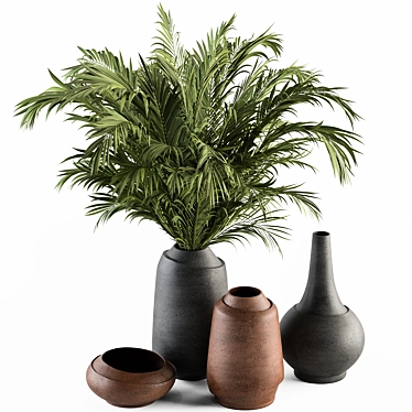 Elegant Vase Plant Decor Set 3D model image 1 