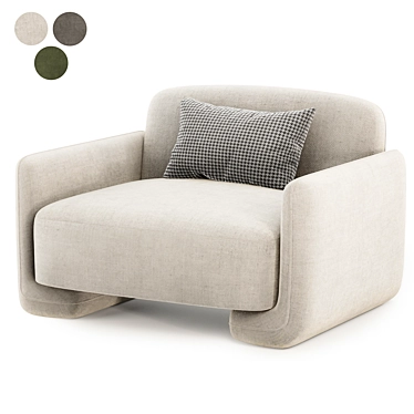Bouclé Armchair Balzac Paris 3D model image 1 