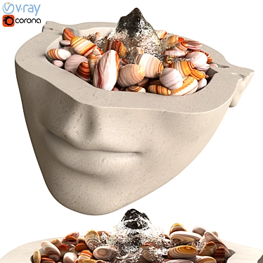 Versatile Detachable Face Fountain 3D model image 1 