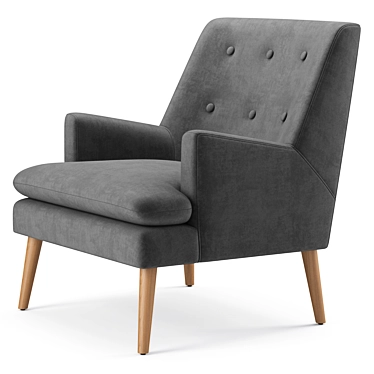 Modern Upholstered Lounge Chair 3D model image 1 