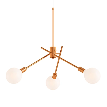 Elegant 3-Bulb Ceiling Fixture 3D model image 1 