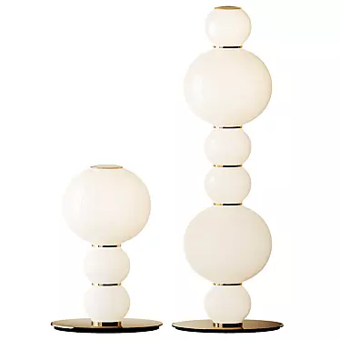 PEARLS DOUBLE Glass LED Table Lamp 3D model image 1 