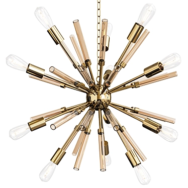 Radiant Brass Sputnik Chandelier 3D model image 1 