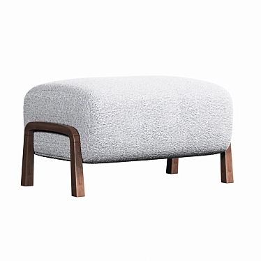 Modern Upholstered Fabric Footstool 3D model image 1 