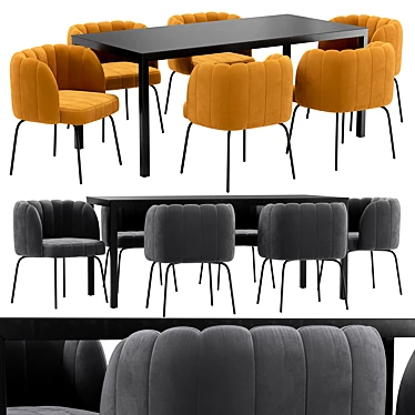 Modern Dining Chair and Table 3D model image 1 
