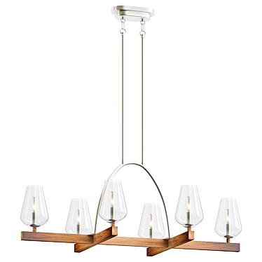 Koa Wood Island Chandelier Model 3D model image 1 
