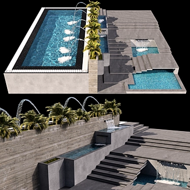 Pool No68 & Landscape 3D Model 3D model image 1 