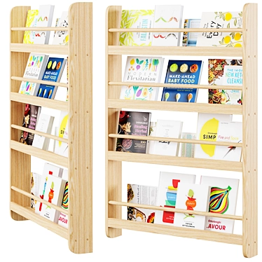 Minimalist Culinary Cookbook Wall Shelf 3D model image 1 