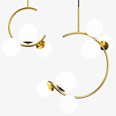 Gold Shadow Metal Ring Pendant 3D model image 1 