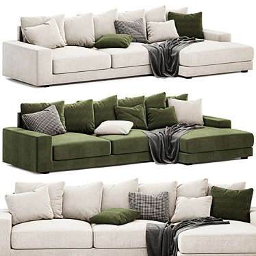 Kai 3-Seat Chaise Lounger 3D model image 1 