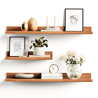 Decor Elements Composition Shelf Set 3D model image 1 