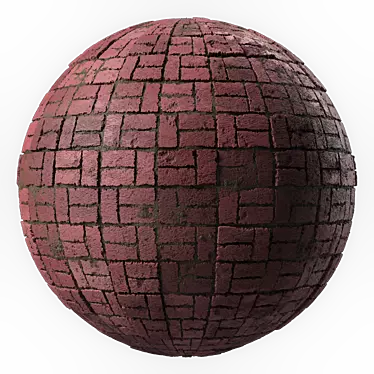 Vintage Brick Tile 4k Texture 3D model image 1 